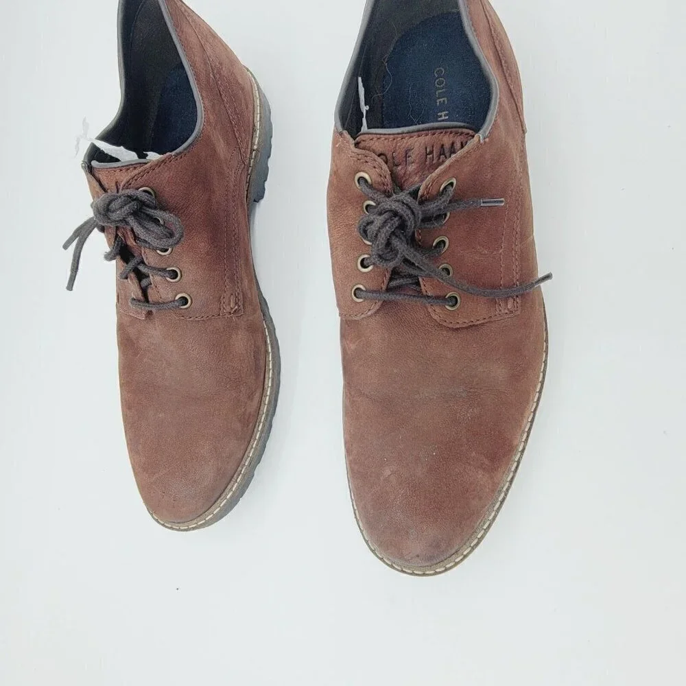 Cole Haan Nathan Plain Toe Men's Oxford Lace Up Casual Shoe C30634 Brown 11.5M